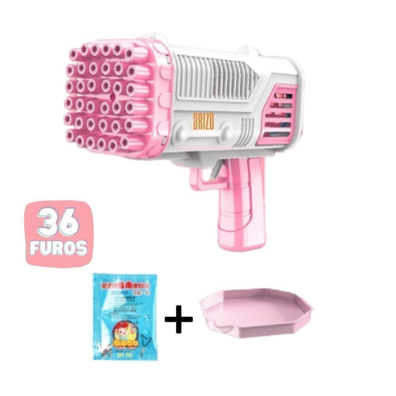 BublleBazooka™ - Máquina de Bolha de Sabão arizo Rosa 36 furos 