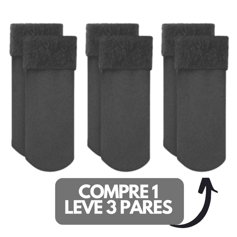 Meia Nuvem® Térmica - Pés Quentinhos - 3 pares arizo Preto - COMPRE 1 LEVE 3 (PRESENTE DE LANÇAMENTO) Único (35 ao 42) 